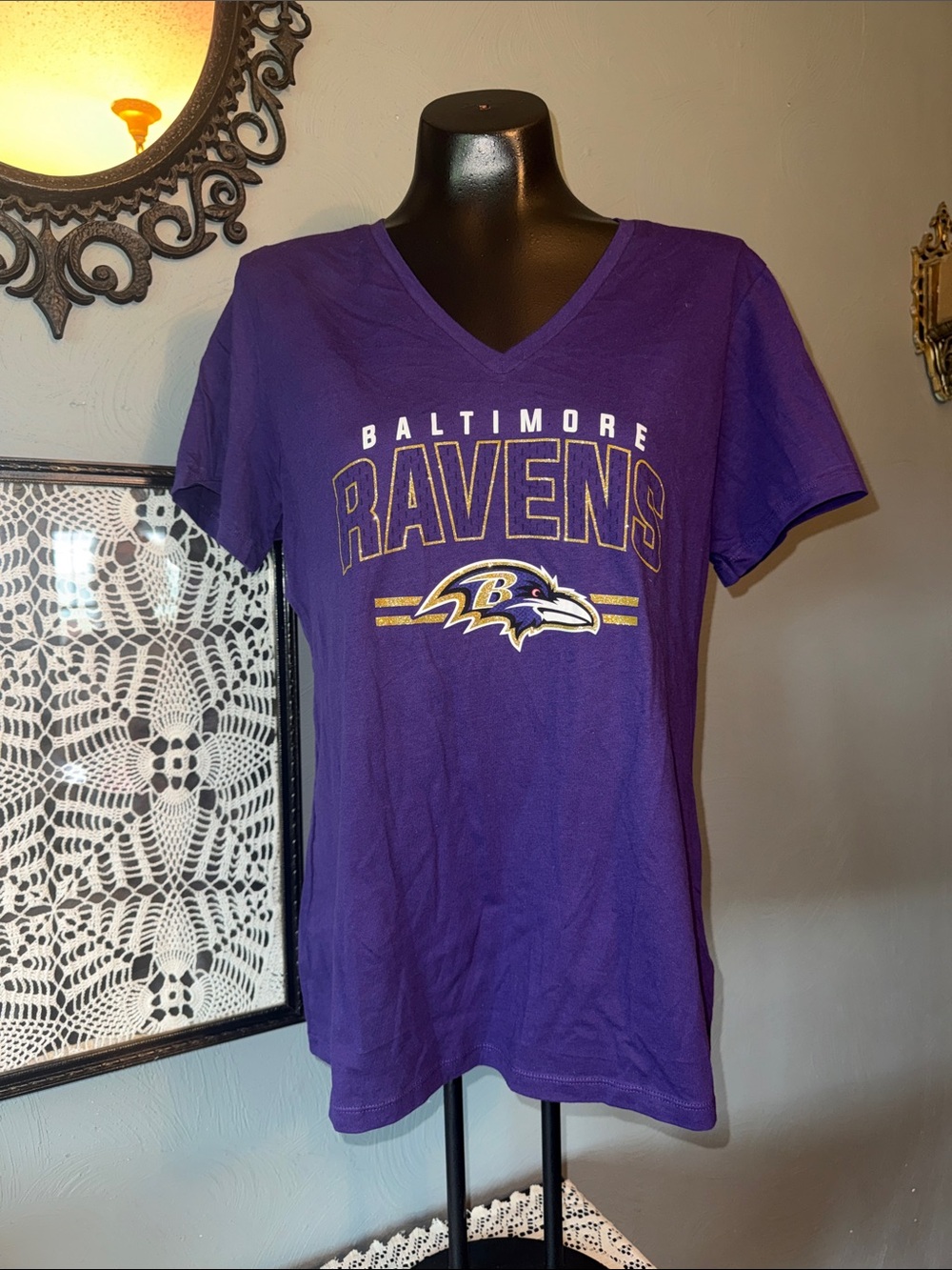 Team Apparel Baltimore Ravens Purple Short Sleeve Tee